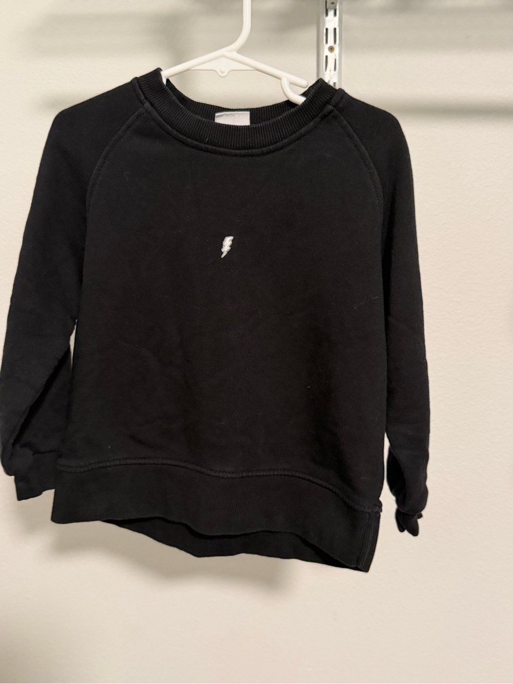 Zara Black Kids Sweatshirt with White Lightning Bolt